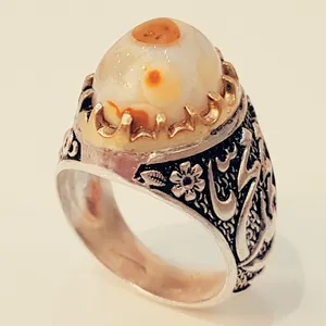 انگشتر نقره مردانه مدل سنگ باباقوری کد P9780