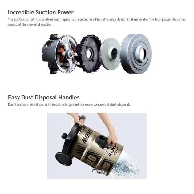 جاروبرقی سطلی هیتاچی مدل CV-950F.