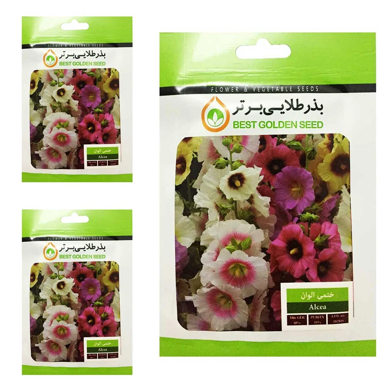 بذر گل ختمی الوان بذر طلایی برتر کد BTB-15 مجموعه 3 عددی