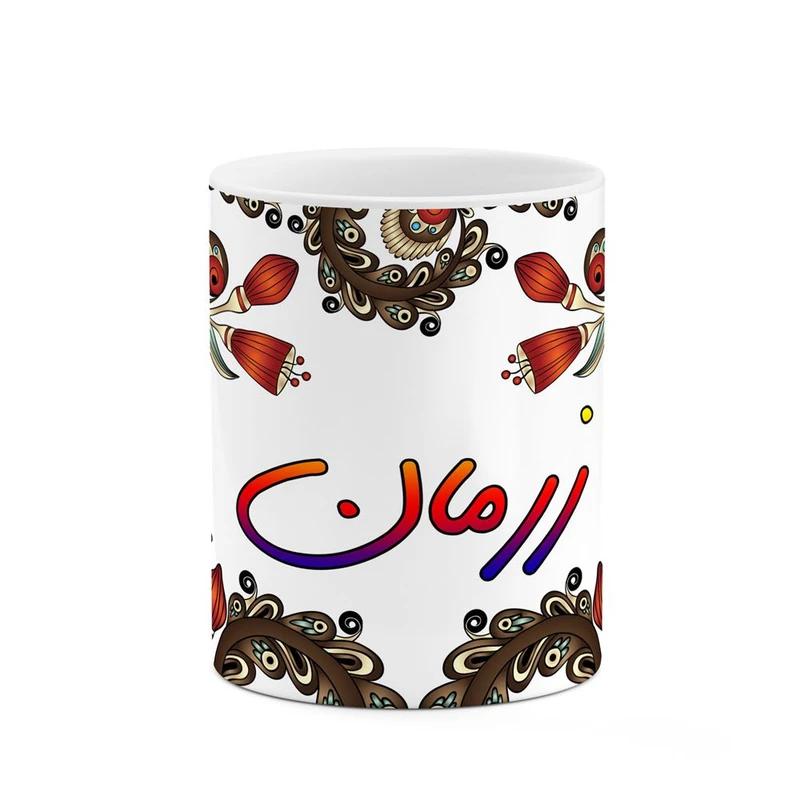 ماگ کاکتی مدل اسم زرمان طرح سنتی گل و بته کد mgh45388