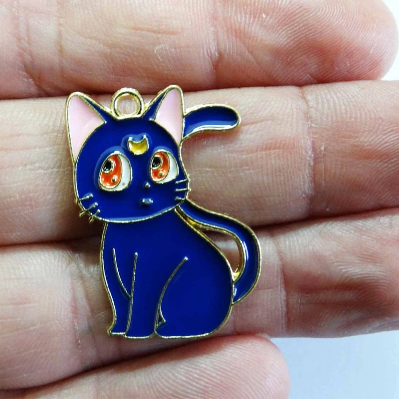 آویز گردنبند دخترانه مدل گربه ملوس کد 43 بسته 5 عددی