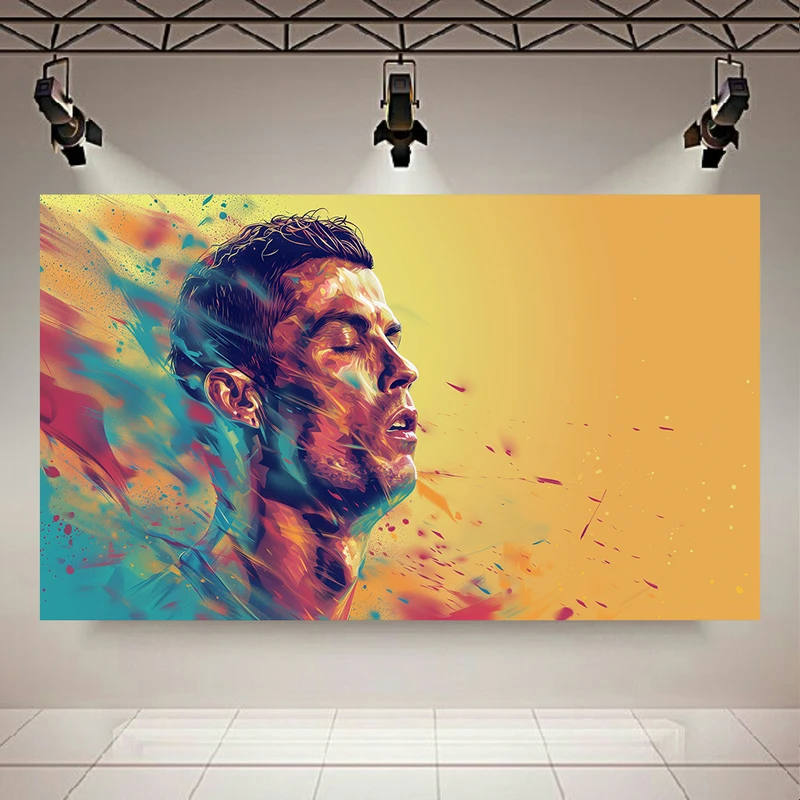 پوستر طرح نقاشی دیجیتال رنگارنگ مدل رونالدو کد AR304881