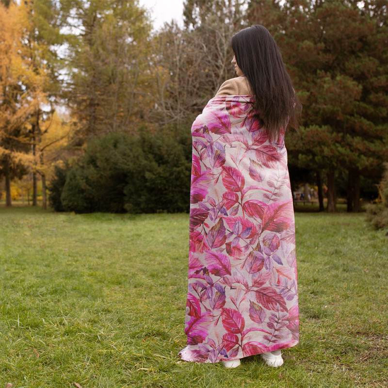 شال مبل مدل برگ کد F2SH1013 سایز 100x180 سانتی متر