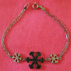 دستبند نقره زنانه طرح برف کد P550