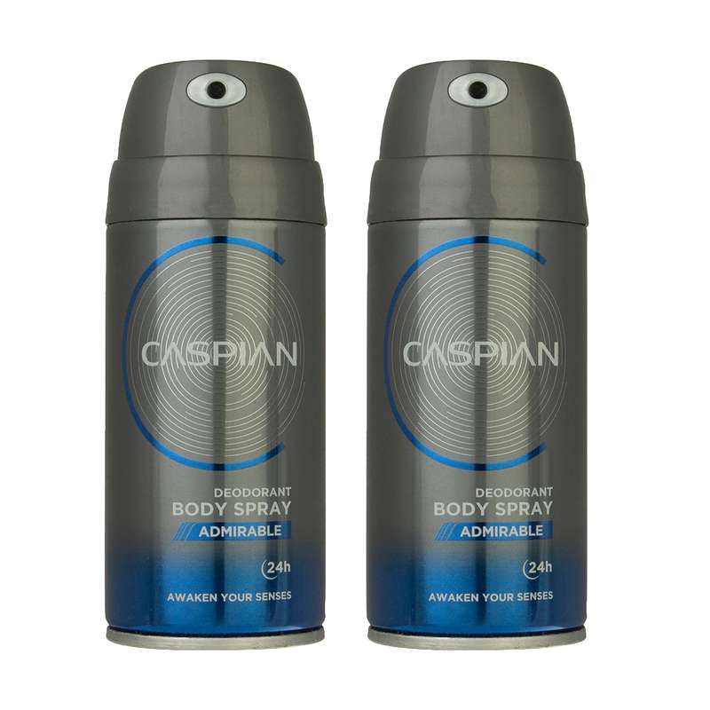 اسپری بدن مردانه کاسپین مدل admirable حجم 150 میلی لیتر مجموعه 2 عددی