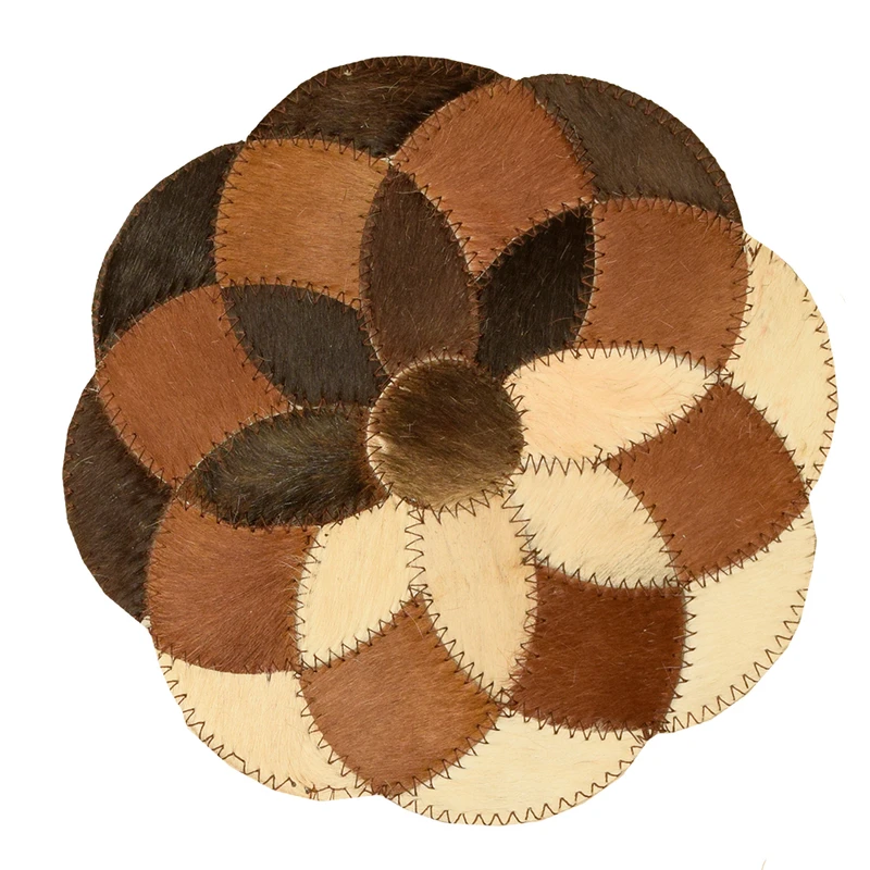 رومیزی کلاژ چرم و پوست مدل گل کد 0031