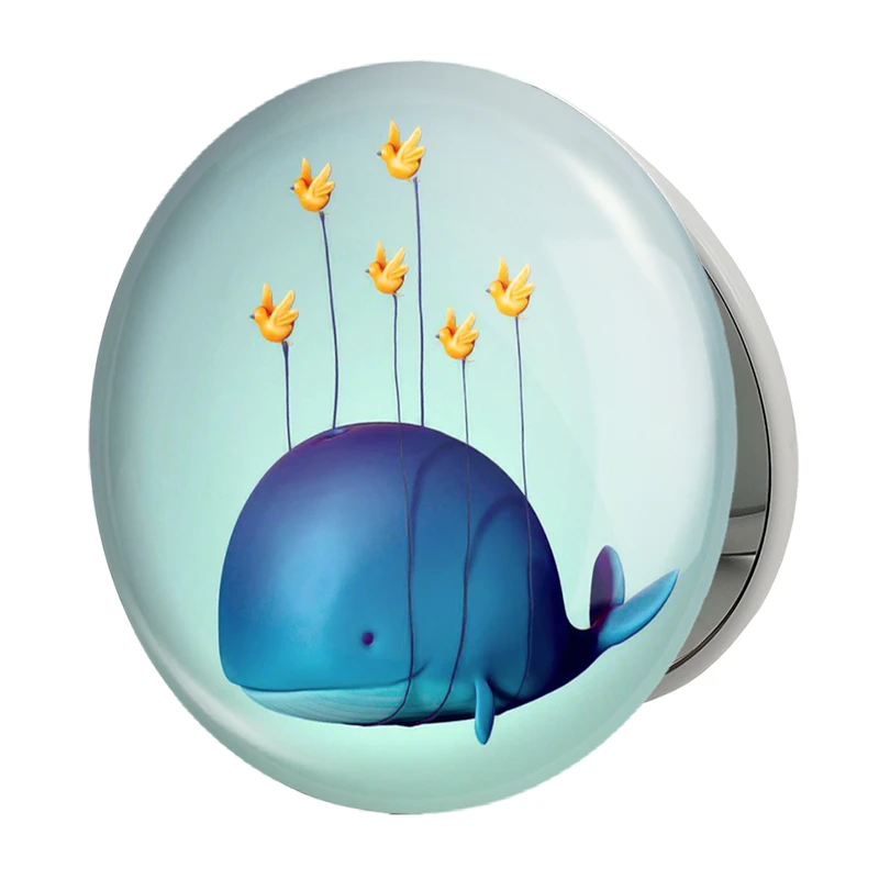 آینه جیبی خندالو طرح وال نهنگ مدل تاشو کد 29502