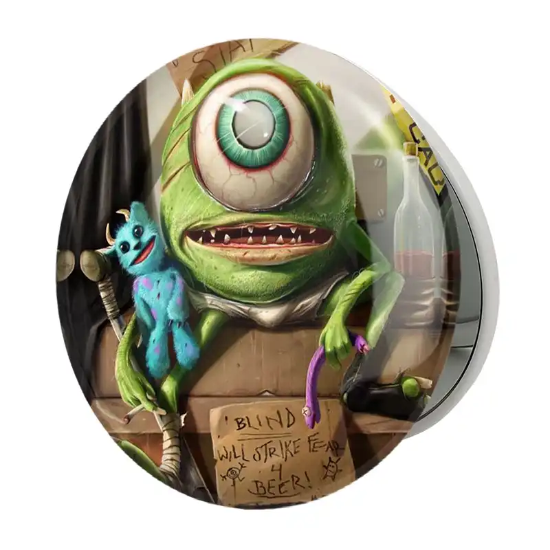 آینه جیبی خندالو طرح کارخانه هیولاها مدل تاشو کد 1531