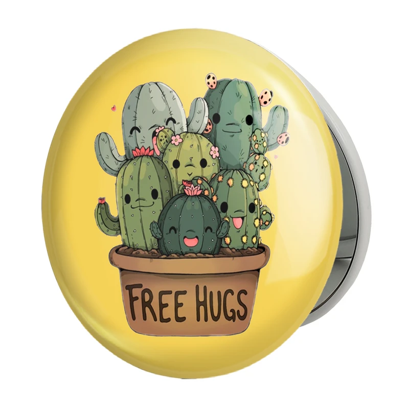 آینه جیبی خندالو طرح کاکتوس مدل تاشو کد 25479 