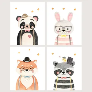 پوستر الفاپ مدل کودک طرح Animals کد 156_04 بسته 4 عددی