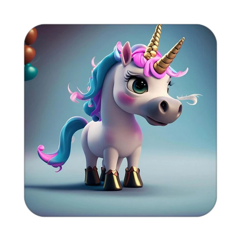 زیر لیوانی کاکتی طرح اسب تک شاخ و یونیکورن مدل mp29000