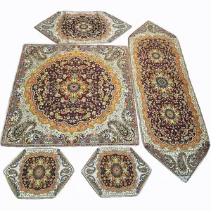 ست رومیزی 5 تیکه ترمه مدل 7 رنگ کد 114708