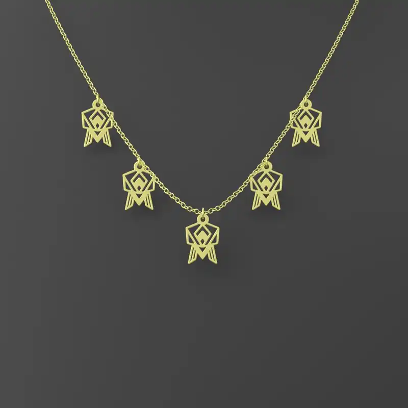 گردنبند طلا 18 عیار زنانه مدوپد مدل هندسی کد RNA10414