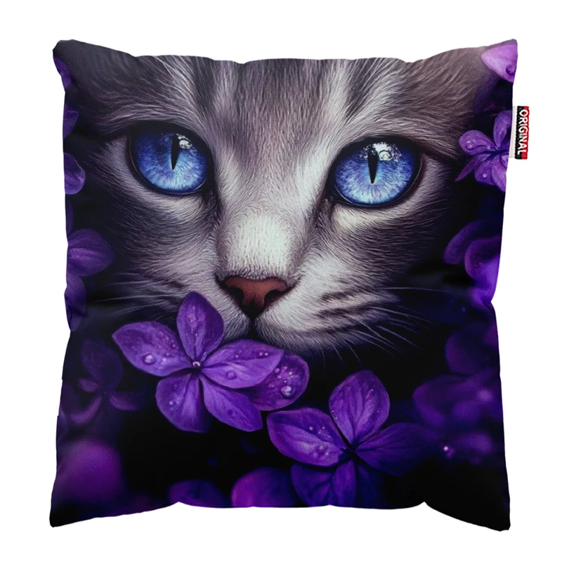 کوسن پاد آفرین مدل گربه کیوت بامزه فانتزی کد PK401818 سایز 40*40 سانتی متر