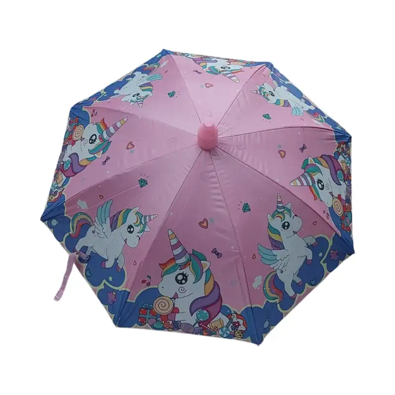 چتر بچگانه مدل پارچه ای کاوردار طرح یونیکورن