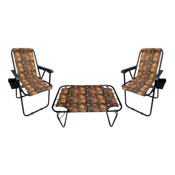 میز و صندلی تاشو سفری مدل پاییزی بسته 3 عددی