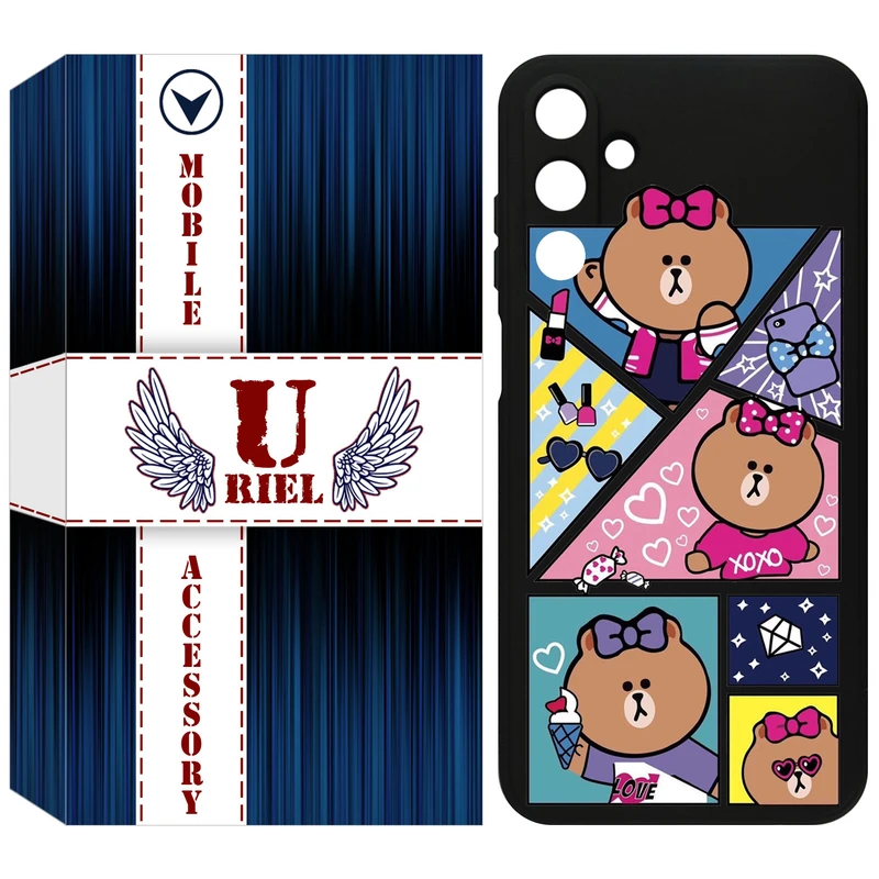 کاور یوریل قاب مدل KSH کد 13 طرح Brown مناسب برای گوشی موبایل سامسونگ Galaxy A15