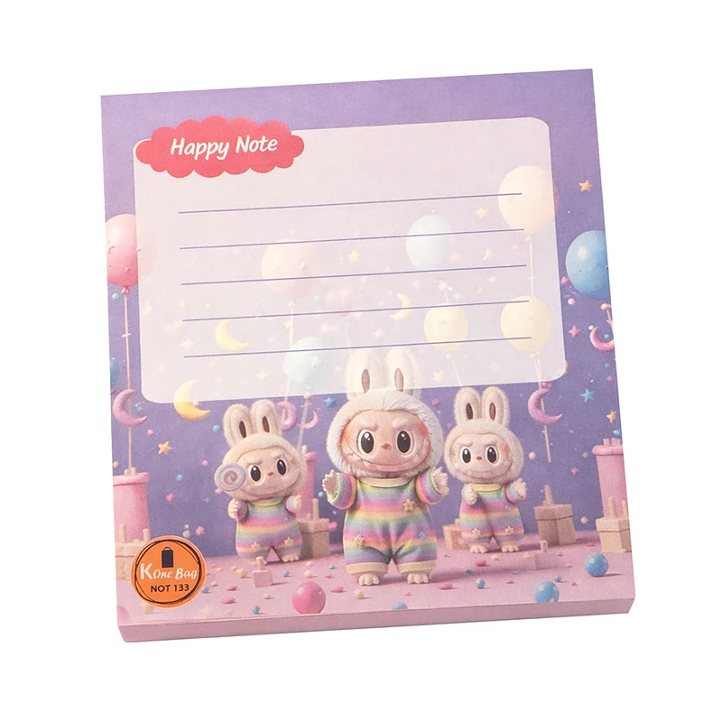 کاغذ یادداشت مدل Happy Note 133 سایز 10*10 سانتی متر بسته 2 عددی