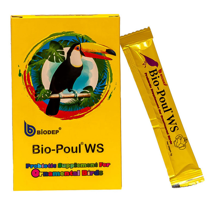 پودر پروبیوتیک پرندگان زینتی بیودپ مدل Bio-Poul WS بسته 15 عددی