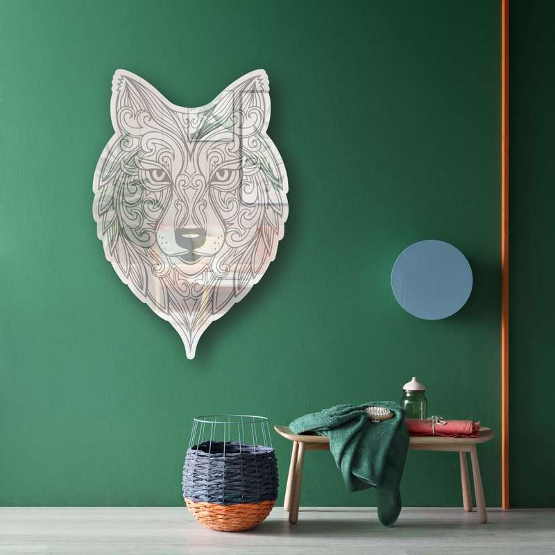 آینه پلکسی گلس طرح گرگ