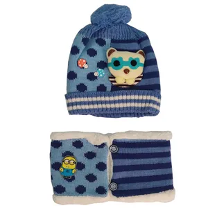 ست کلاه و شال گردن بافتنی بچگانه مدل 1007dgc