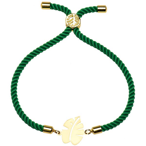 دستبند طلا 18 عیار دخترانه کرابو طرح برگ انجیر مدل Krd1253