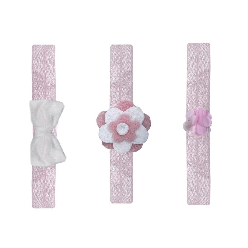 هدبند نوزادی مدل گل و پاپیون بسته 3 عددی 