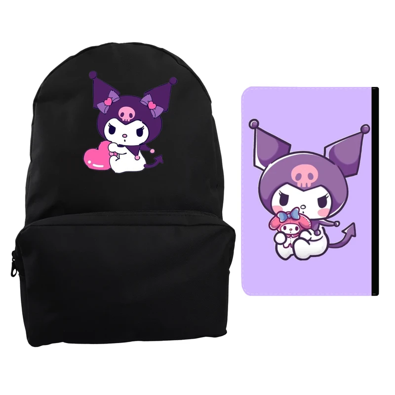 کوله پشتی مدرسه مدل کارتون کرومی کد 55 به همراه کلاسور