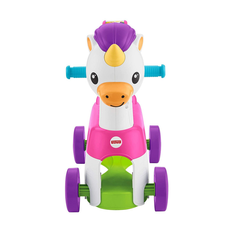 چهار چرخه کودک فیشر پرایس مدل Rollin Tunes Unicorn Ride On کد GDR81