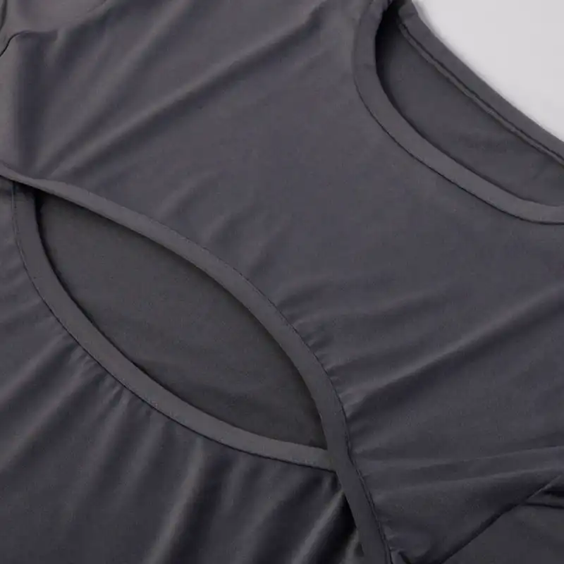 تی شرت ورزشی زنانه مدل 268022215 اسپندکس رنگ خاکستری