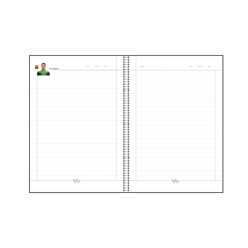 دفتر مشق 100 برگ مای پلن طرح بارسلونا، یامال مدل حاشیه رنگی کد B302