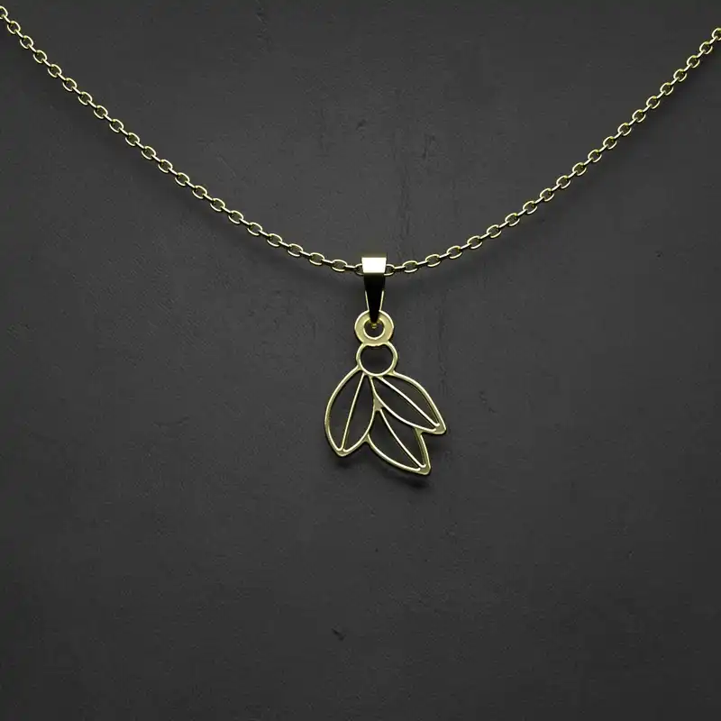 گردنبند طلا 18 عیار زنانه مدوپد مدل برگ کد MM2-1-1117