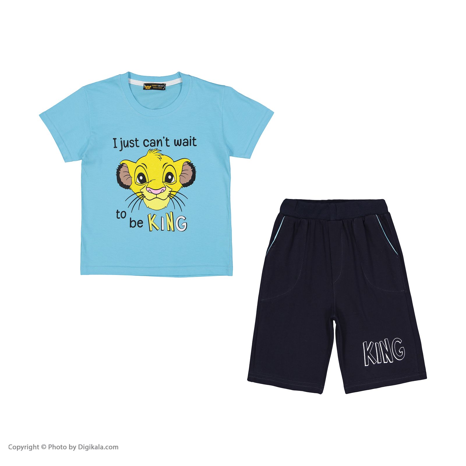 ست تی شرت آستین کوتاه و شلوارک پسرانه خرس کوچولو مدل 2011309-58 -  - 2