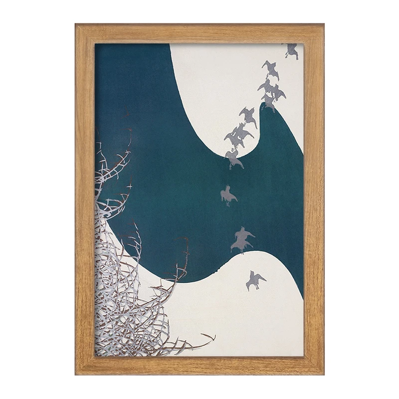 تابلو خندالو مدل نقاشی پرندگان ساکن در زیستگاه اثر کامی ساکا سکا کد F12296