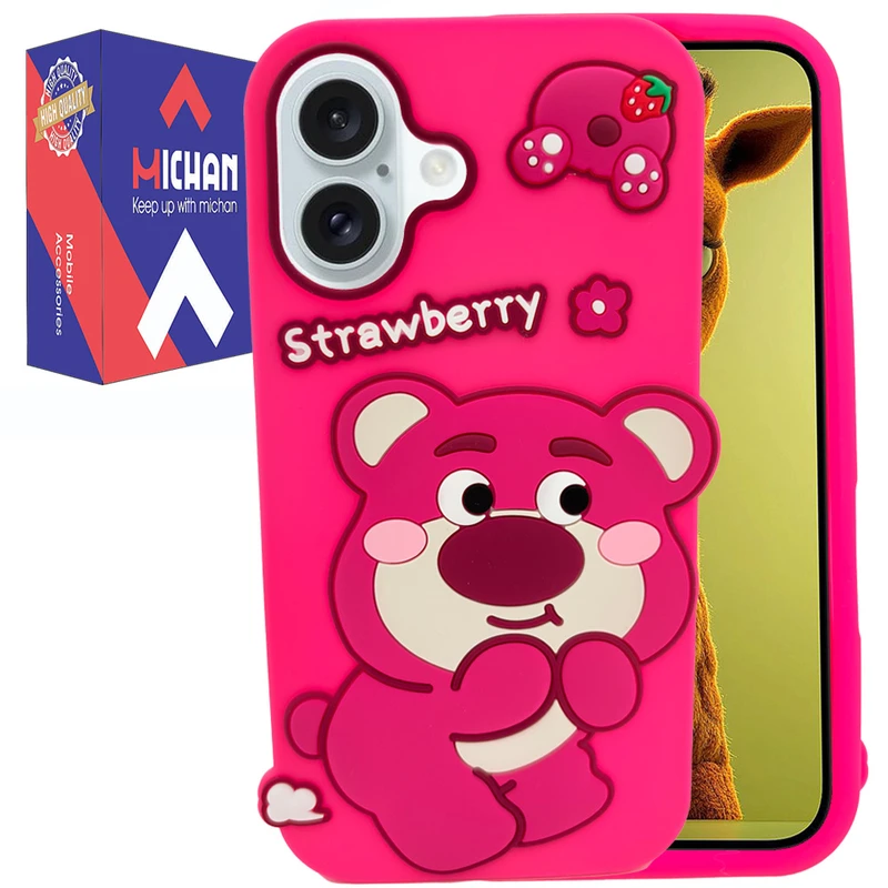 کاور میچان طرح پاندای صورتی مناسب برای گوشی موبایل اپل IPHONE 16