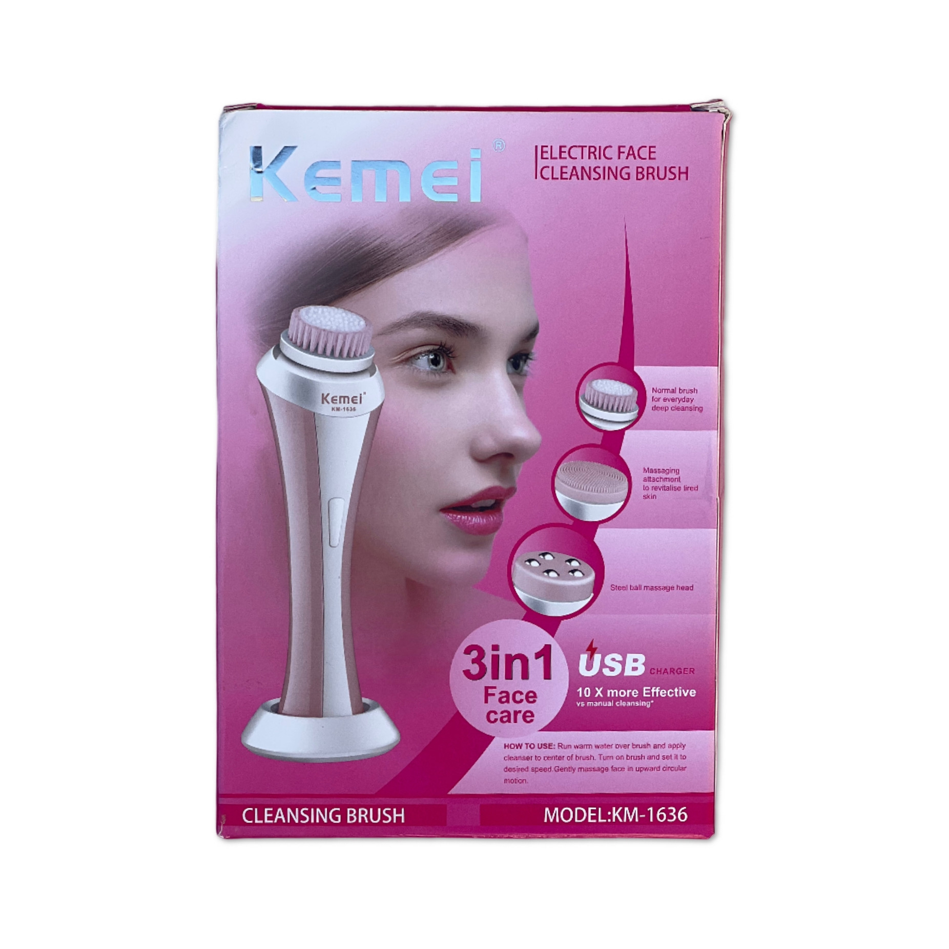 برس پاک سازی صورت کیمی مدل KM-1636 برس پاک سازی صورت کیمی مدل KM-1636