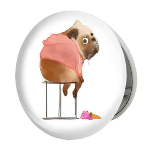 آینه جیبی خندالو طرح سگ مدل تاشو کد 28395 