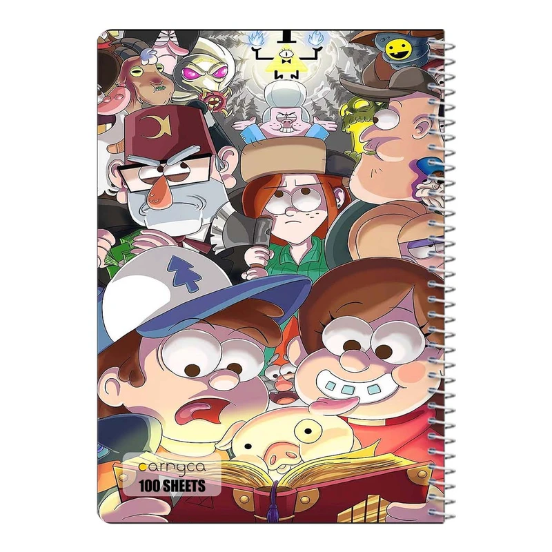 دفتر مشق 100 برگ سیمی کارنیکا طرح آبشار جاذبه Gravity Falls کد 22125