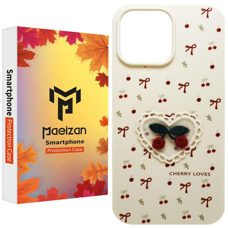 کاور پاییزان مدل Cherry Loves طرح آلبالو مناسب برای گوشی موبایل اپل IPhone 13 / 14