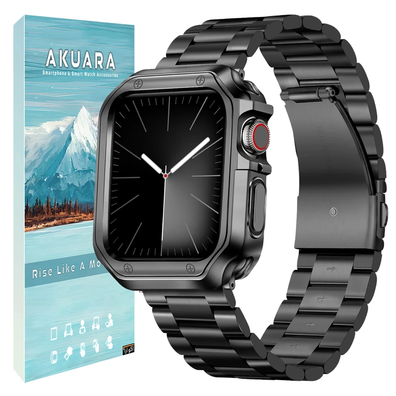 بند آکوآرا مدل 3BDLX مناسب برای اپل واچ 44 میلی متری سری SE 2 به همراه کاور