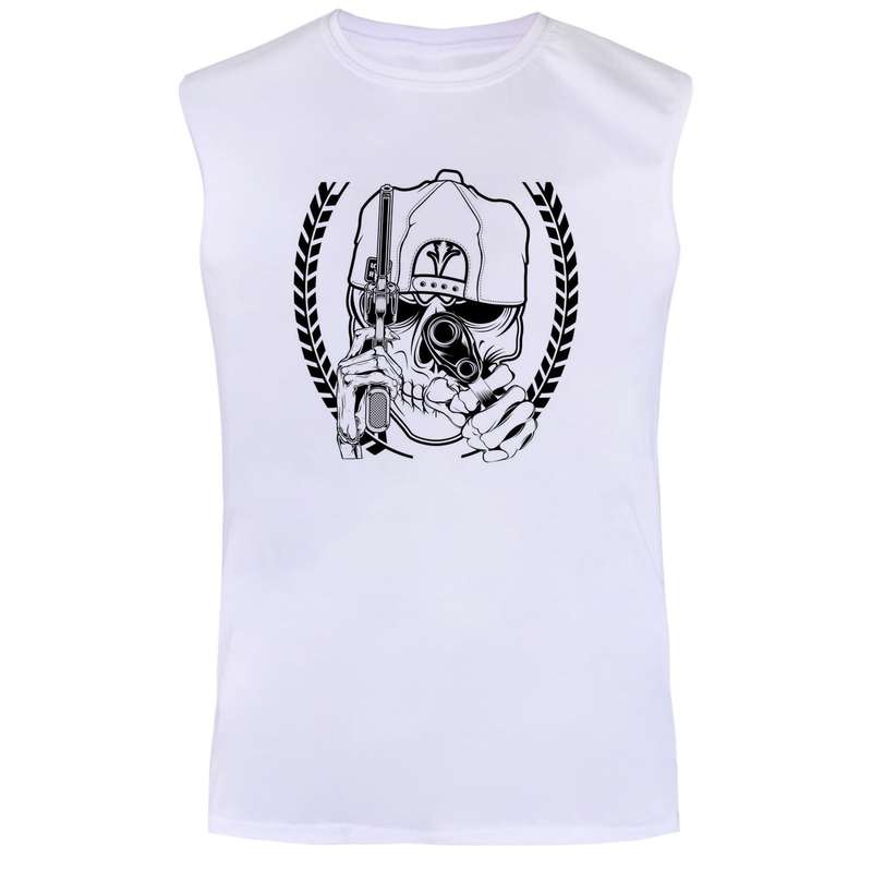 تاپ مردانه مدل اسکلت کد BA5 رنگ سفید