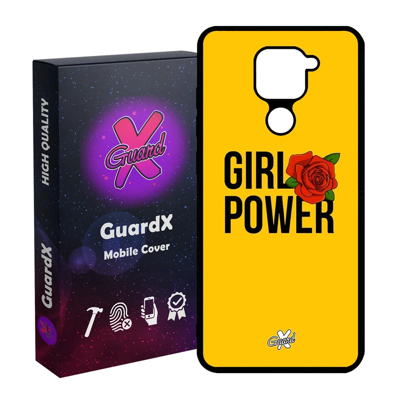 کاور گارد ایکس طرح Girl Power مدل Glass10037 مناسب برای گوشی موبایل شیائومی Redmi Note 9