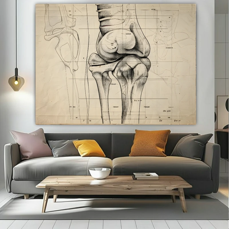 تابلو بوم طرح آناتومی بدن مدل استخوان کد PY292