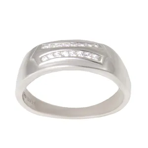 انگشتر نقره زنانه مدل آبکاری رادیوم کد AWR_814