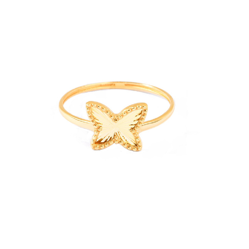 انگشتر طلا 18 عیار زنانه پرسته مدل پروانه کد WR1499 سایز 55 به همراه عطر هدیه