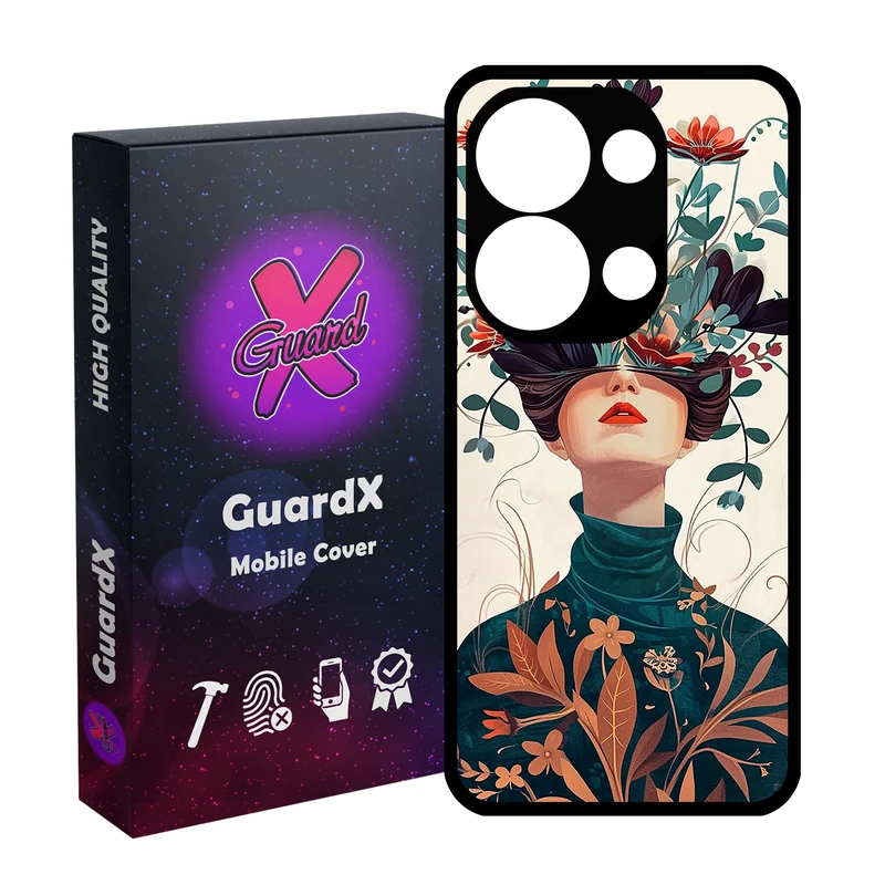 کاور گارد ایکس طرح دخترانه مدل  Glass10779 مناسب برای گوشی موبایل شیائومی Redmi Note 13 Pro 4G / Poco M6 Pro 4G