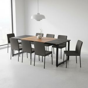 میز ناهارخوری هشت نفره دیزم مدل مونتاژی LNC_asm_180×90_Tri