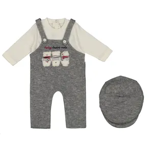 ست 3 تکه لباس نوزادی نیلی مدل 21611448-gray