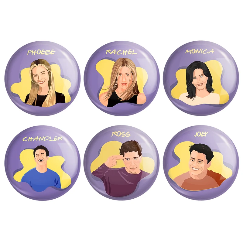 مگنت خندالو طرح سریال فرندز کد 244A مجموعه 6 عددی