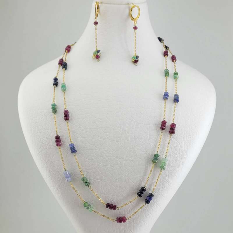 نیم ست زنانه مدل سنگ یاقوت و زمرد آفریقا کد 3609 نیم ست زنانه مدل سنگ یاقوت و زمرد آفریقا کد 3609